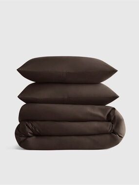 Organic Crisp Percale Espresso King/Cal King Duvet Set - Retail $124